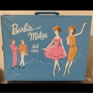 Barbie and Midge 1964 Vintage Travel Pals Carrying Case Doll Clothes Suitcase